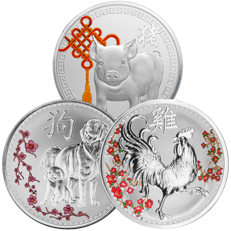 Image for 3 oz. Lunar New Year Silver Bundle (1 oz. /piece) from TD Precious Metals